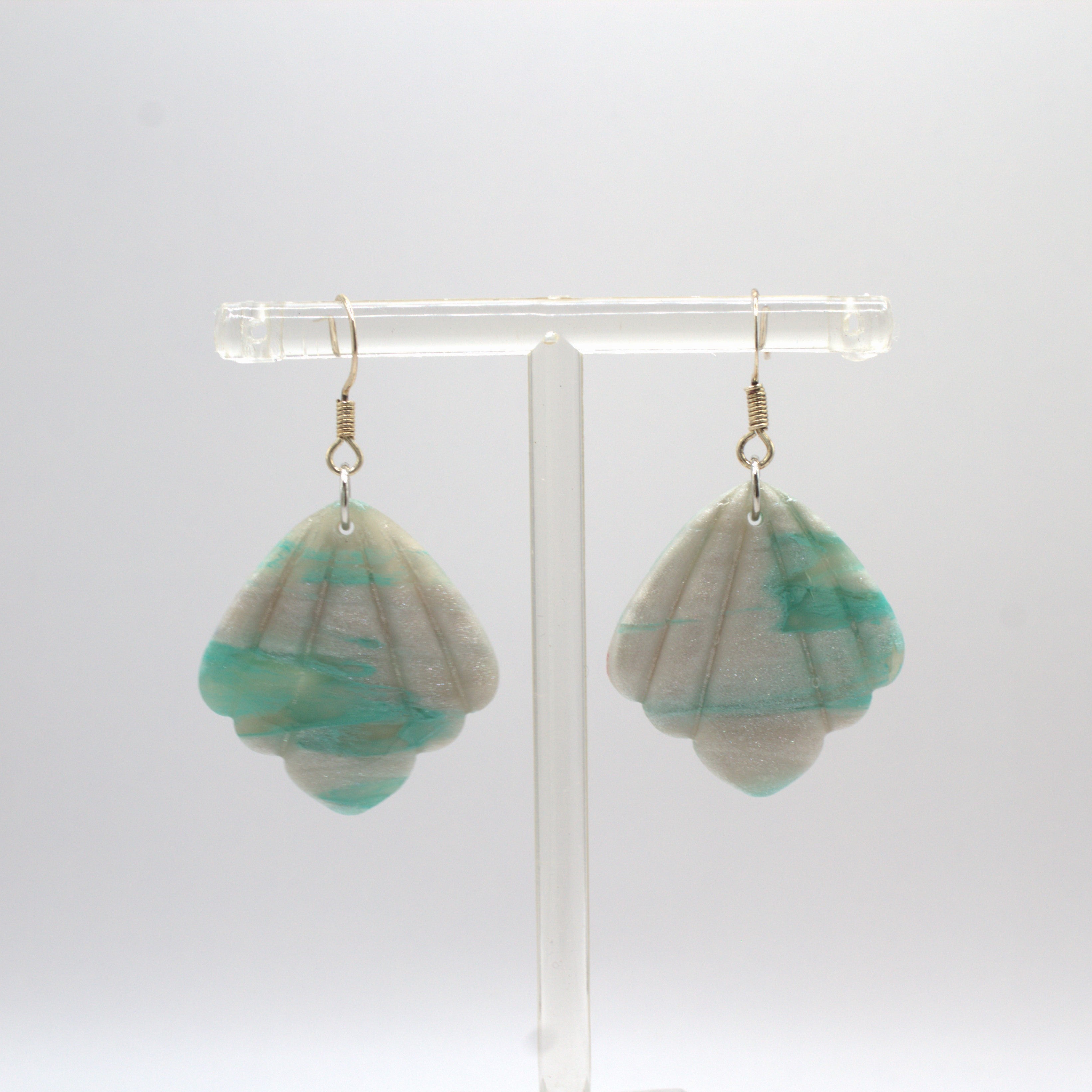 Marbled - Teal & Shimmer White